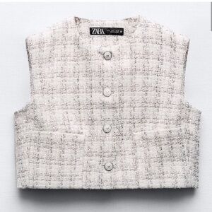 Zara Women's Textured Vest - Cream